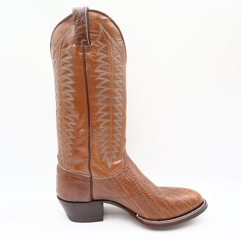 Wrangler Vintage Western Boots Mens 8.5D Brown Glazed Shoulder Leather NWT - Picture 16 of 16